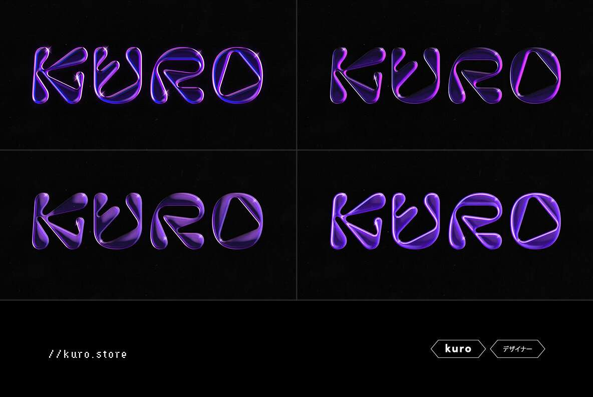 Purple Chrome Effect Bundle 5