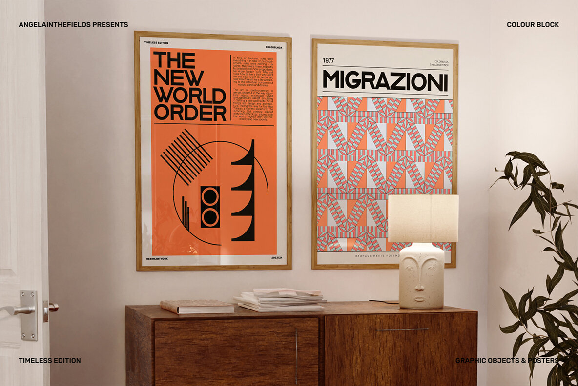 Retro Colour Block Vector Objects 2