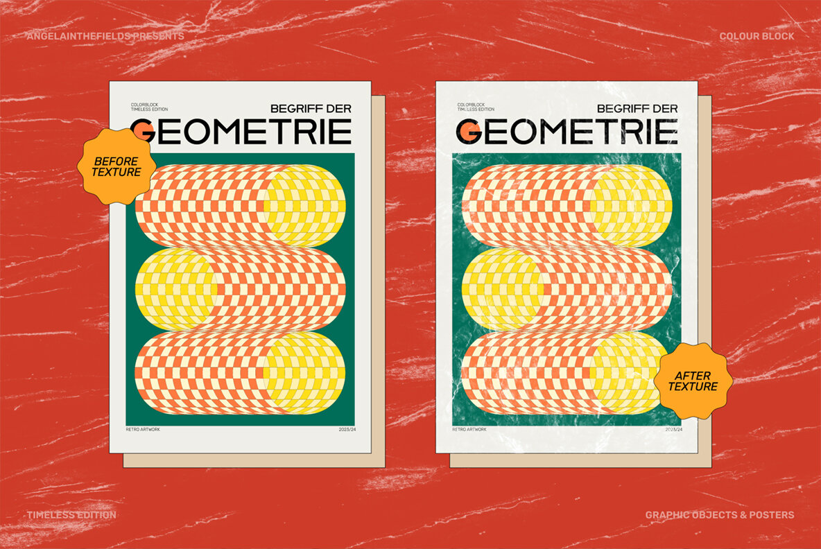 Retro Colour Block Vector Objects 8