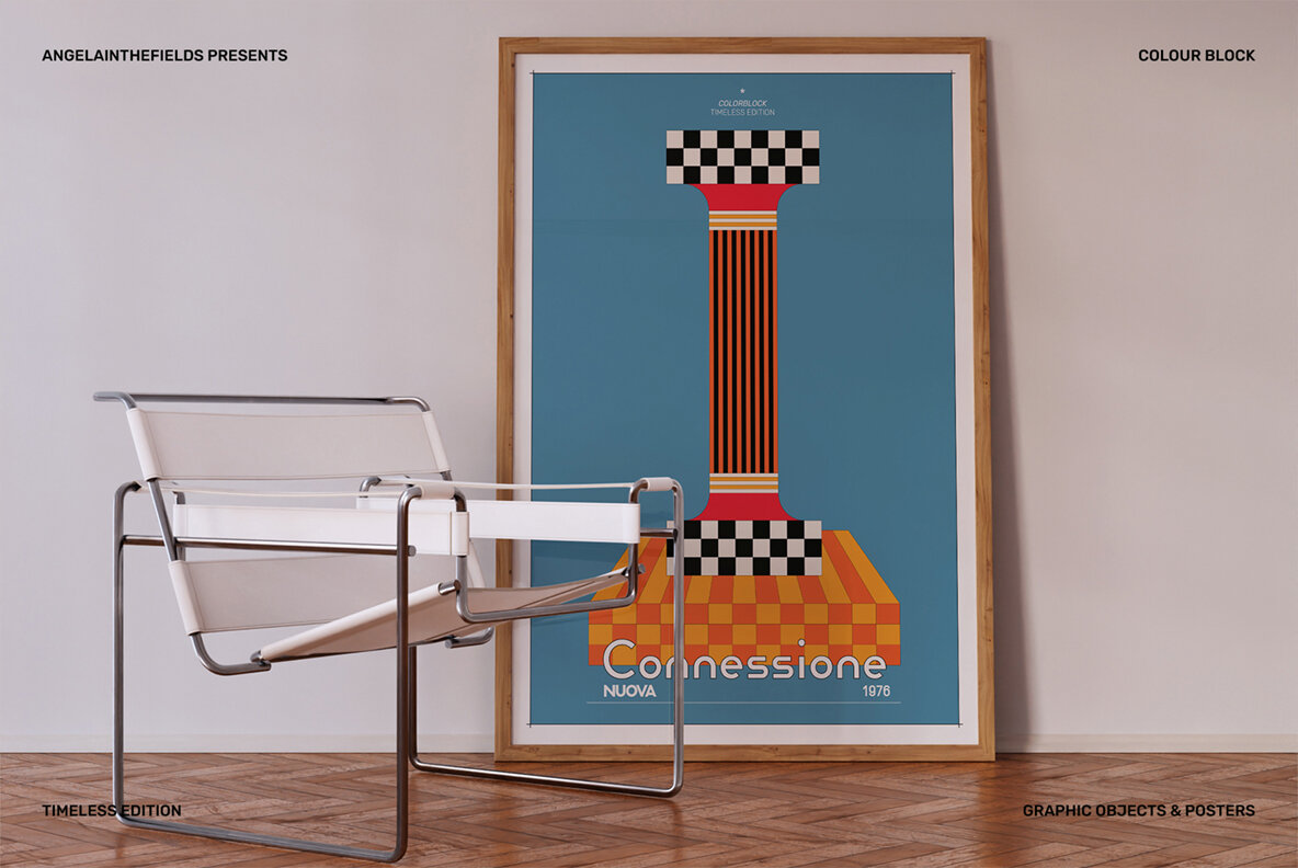 Retro Colour Block Vector Objects 9