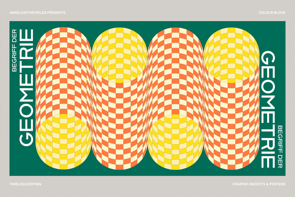 Retro Colour Block Vector Objects 10