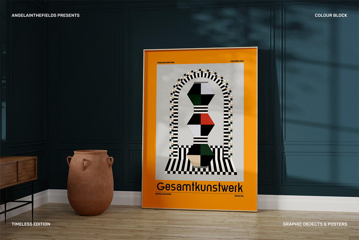 Retro Colour Block Vector Objects 12