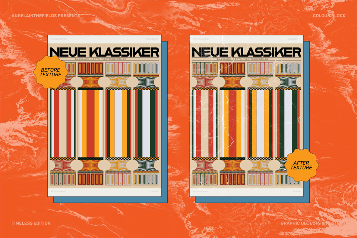 Retro Colour Block Vector Objects 13