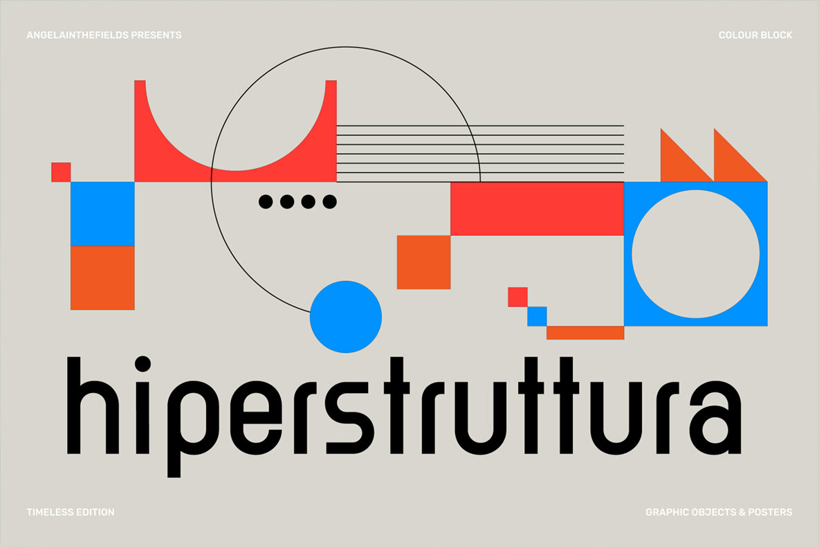 Retro Colour Block Vector Objects 14