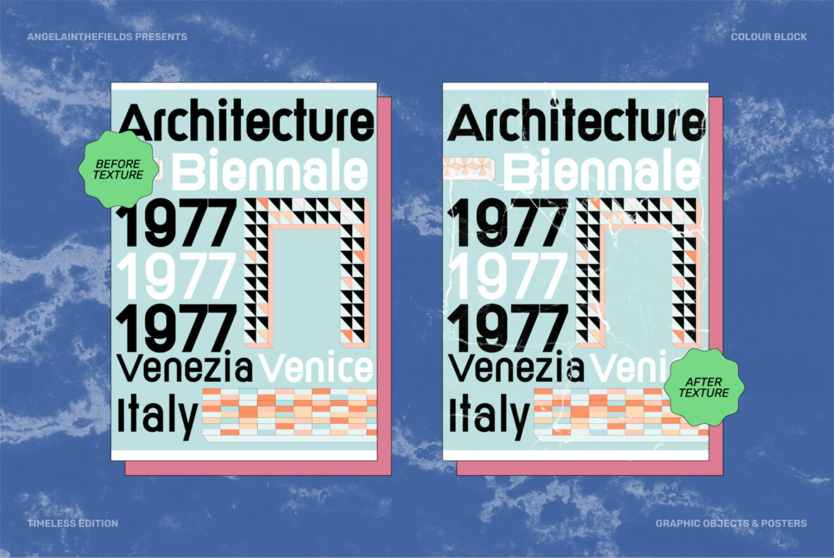 Retro Colour Block Vector Objects 15