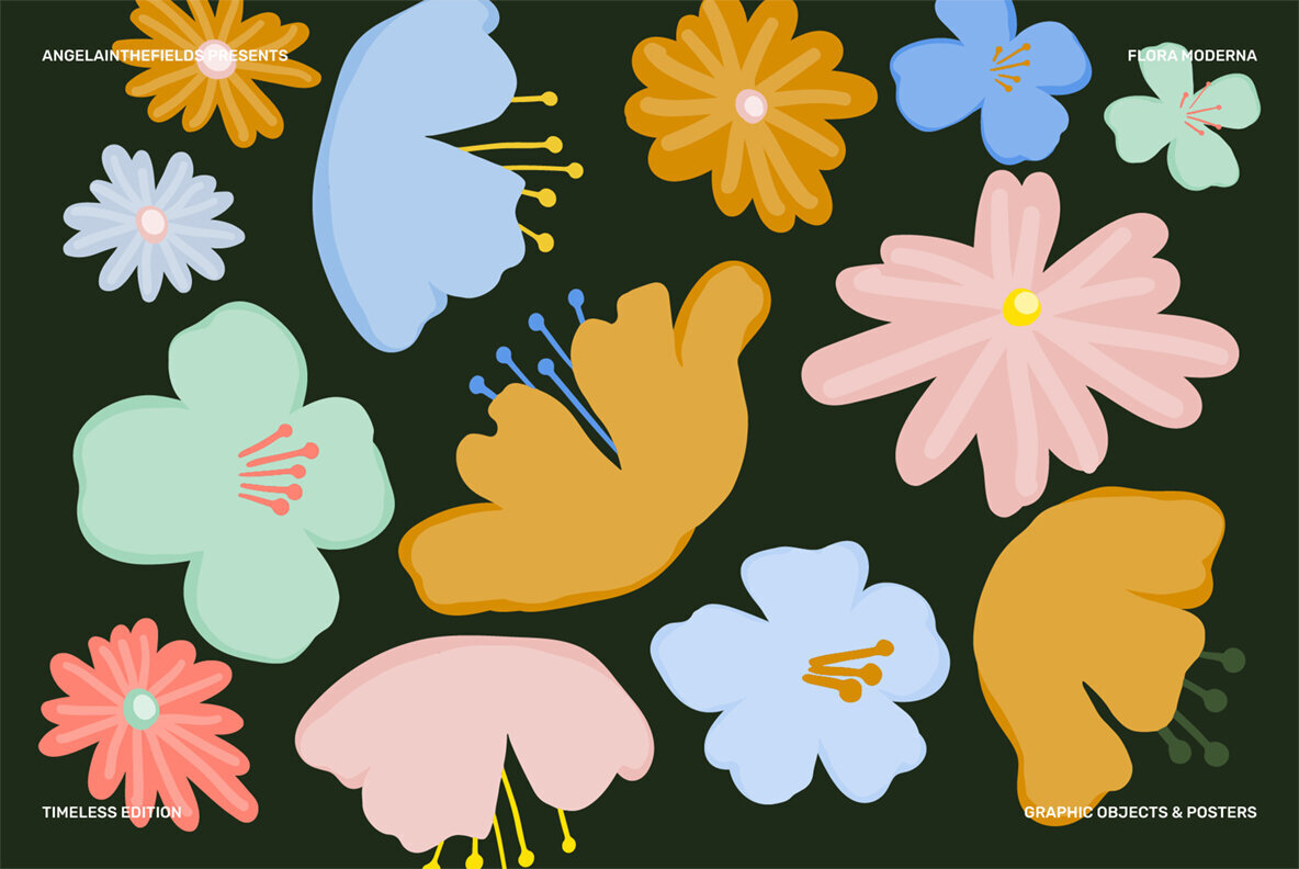 Flora Moderna Vector Clipart 2