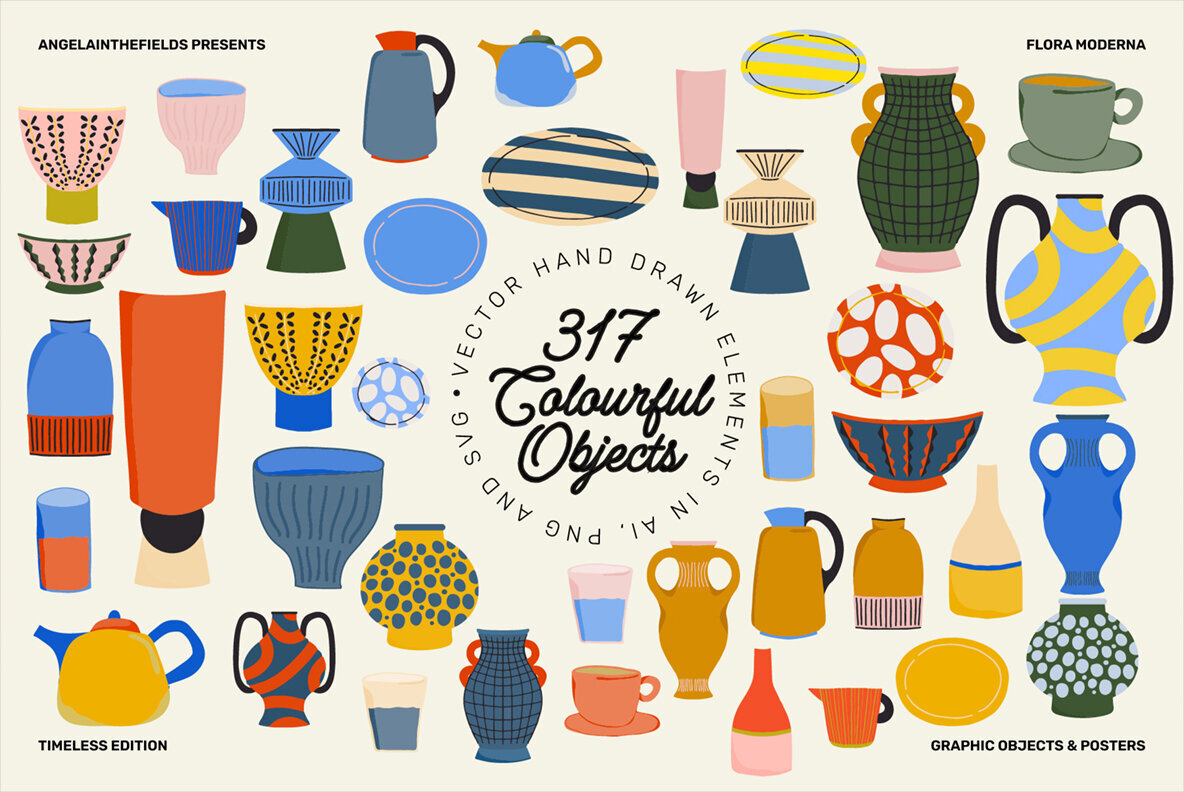 Flora Moderna Vector Clipart 3