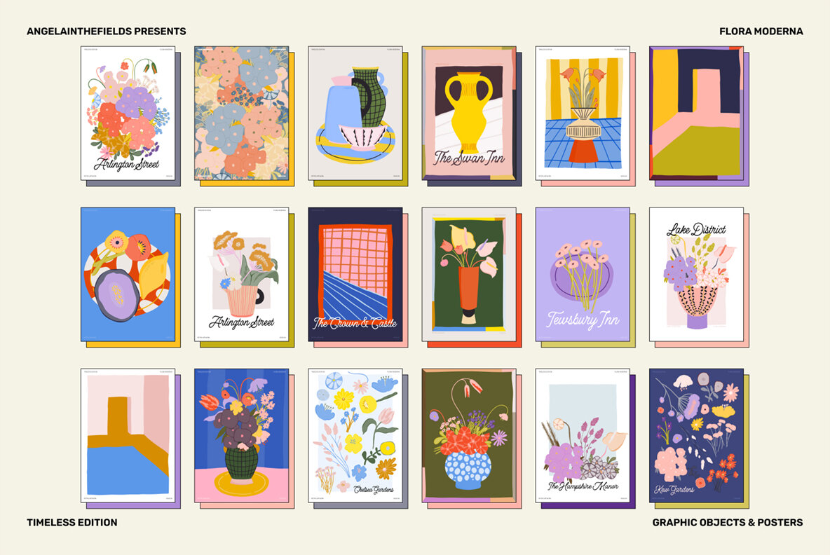 Flora Moderna Vector Clipart 8