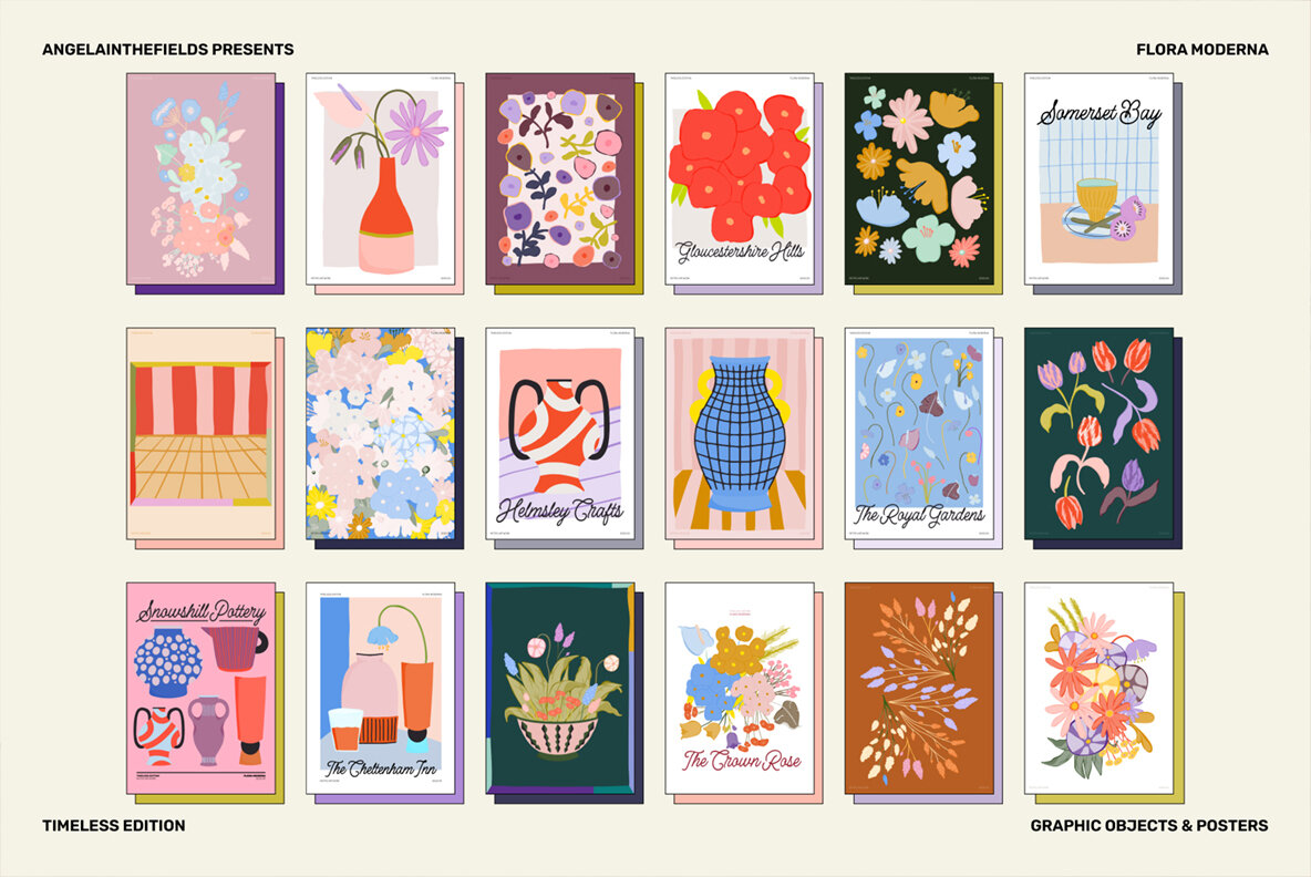 Flora Moderna Vector Clipart 10