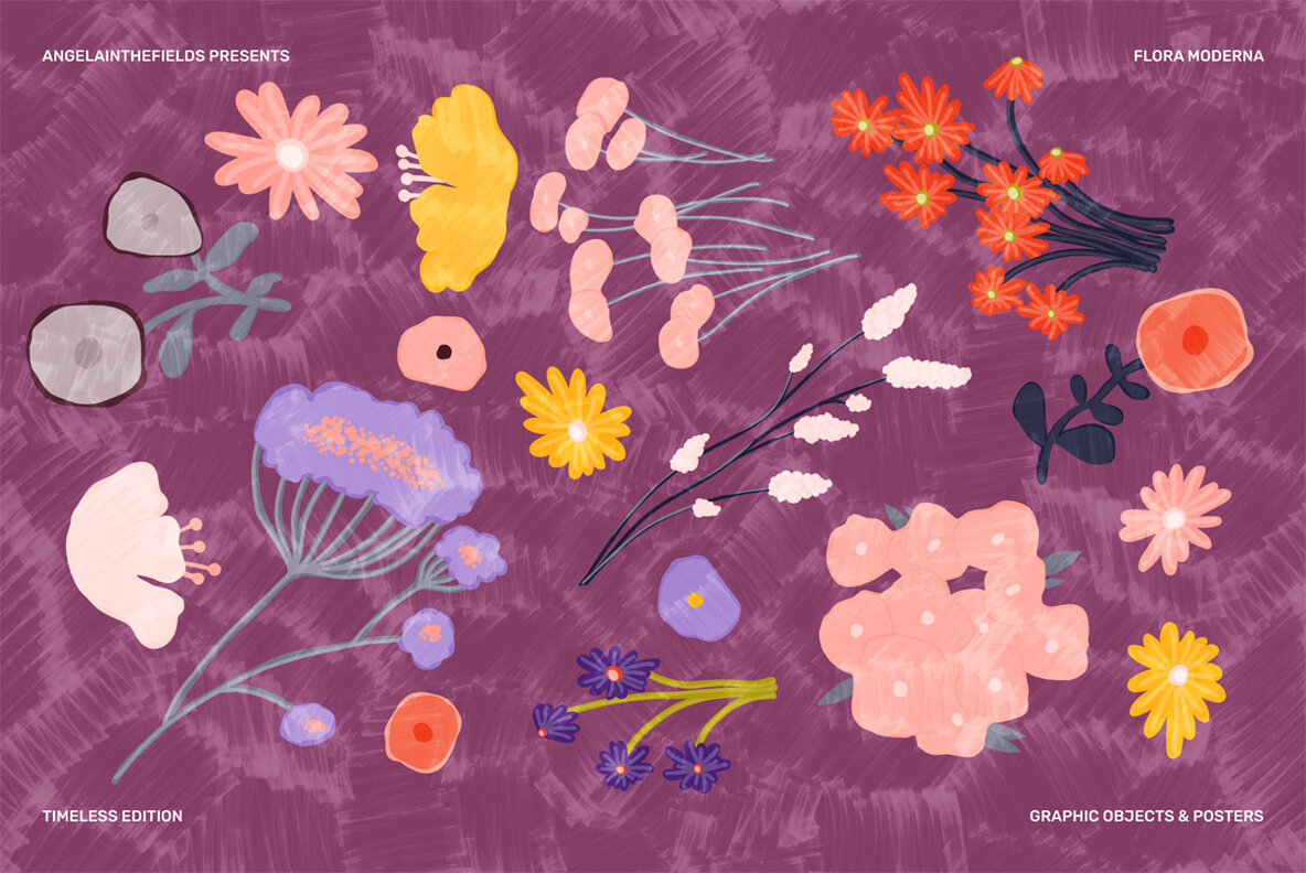 Flora Moderna Vector Clipart 17