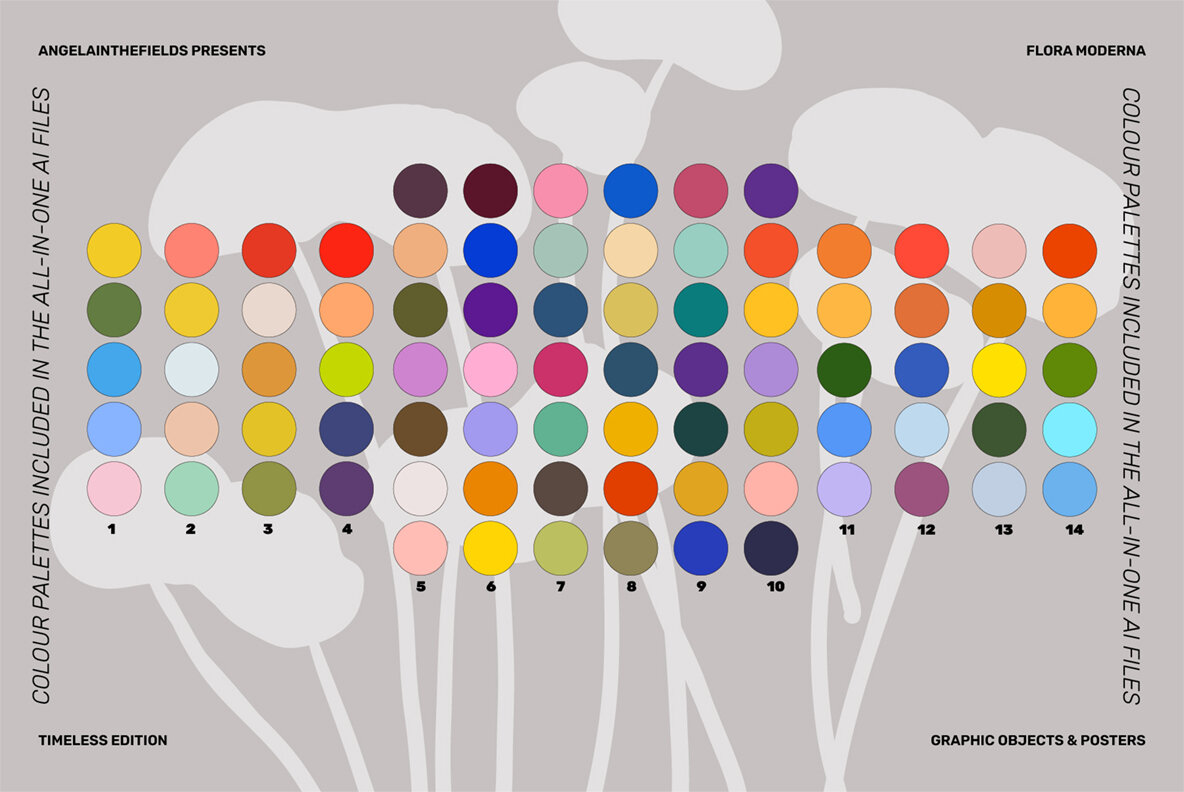 Flora Moderna Vector Clipart 18