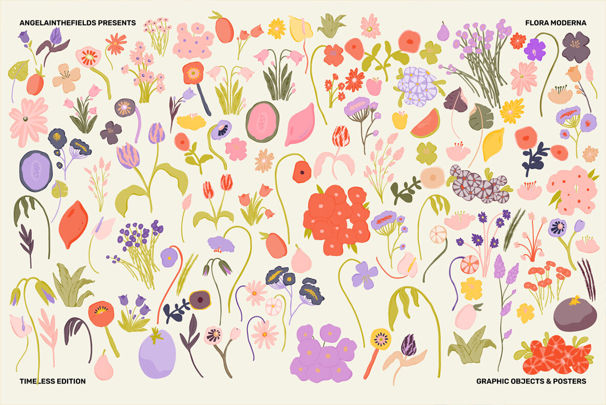 Flora Moderna Vector Clipart 21
