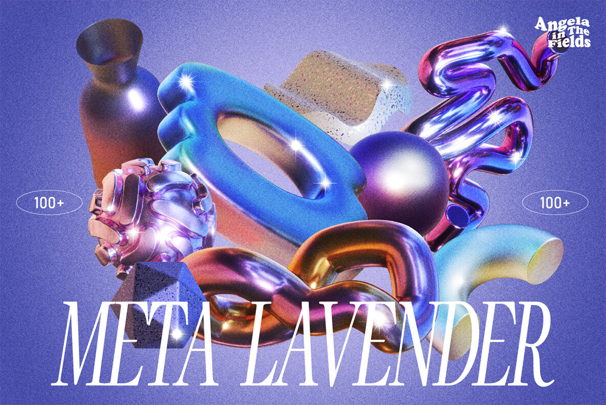 3D Meta Lavender Objects 1