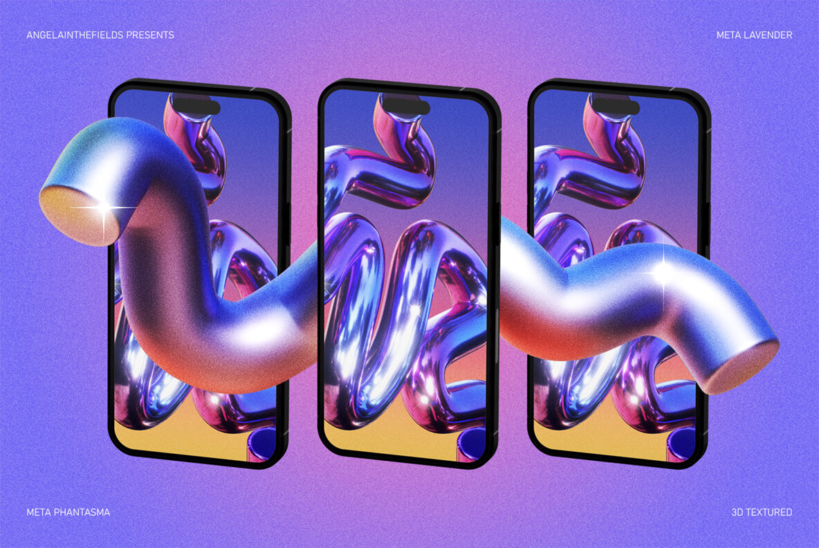 3D Meta Lavender Objects 3