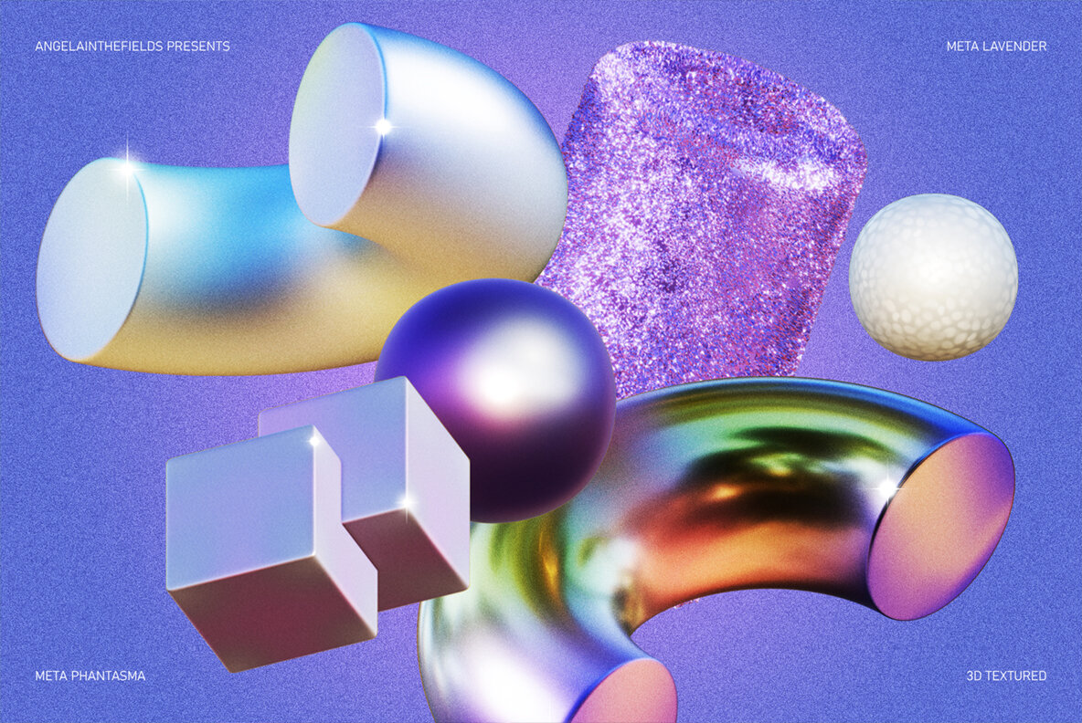 3D Meta Lavender Objects 6