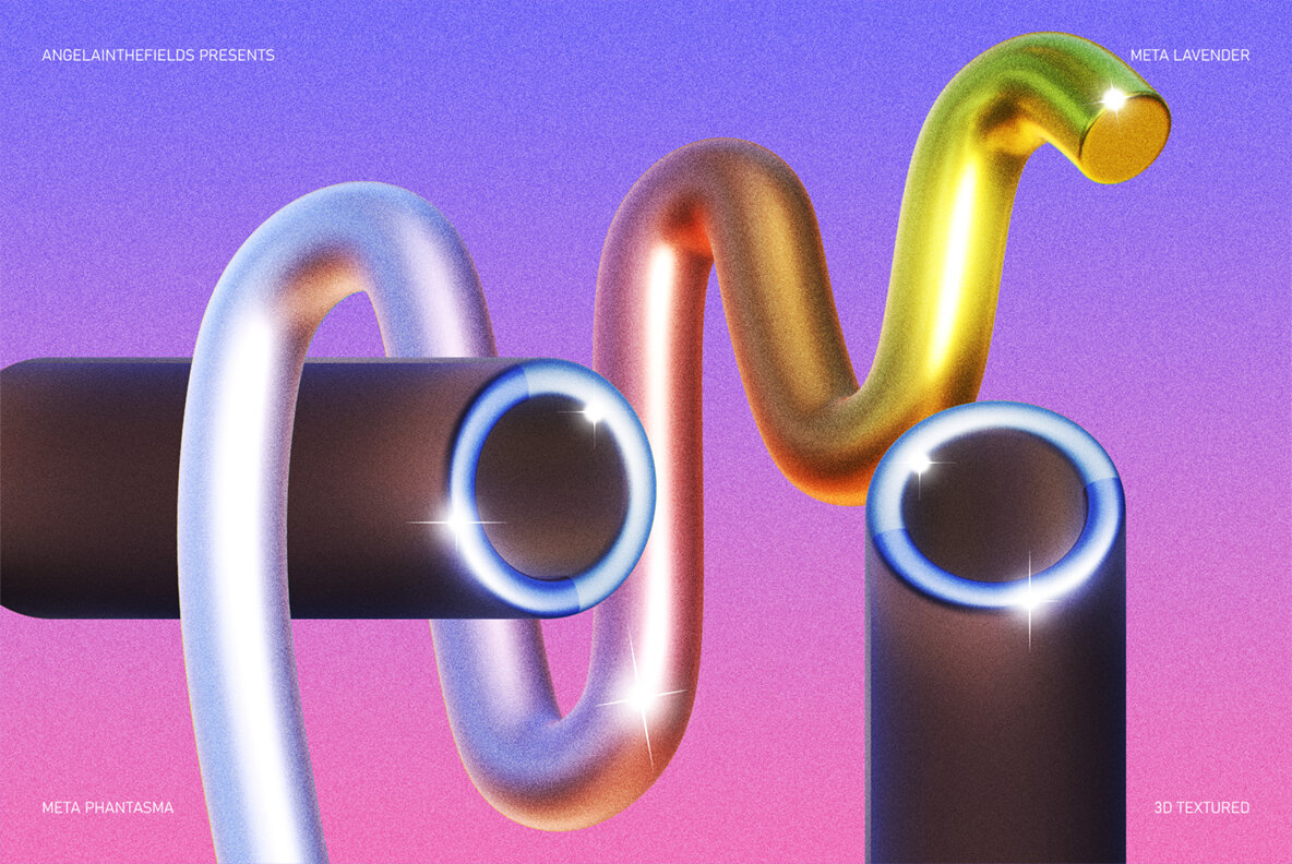 3D Meta Lavender Objects 11