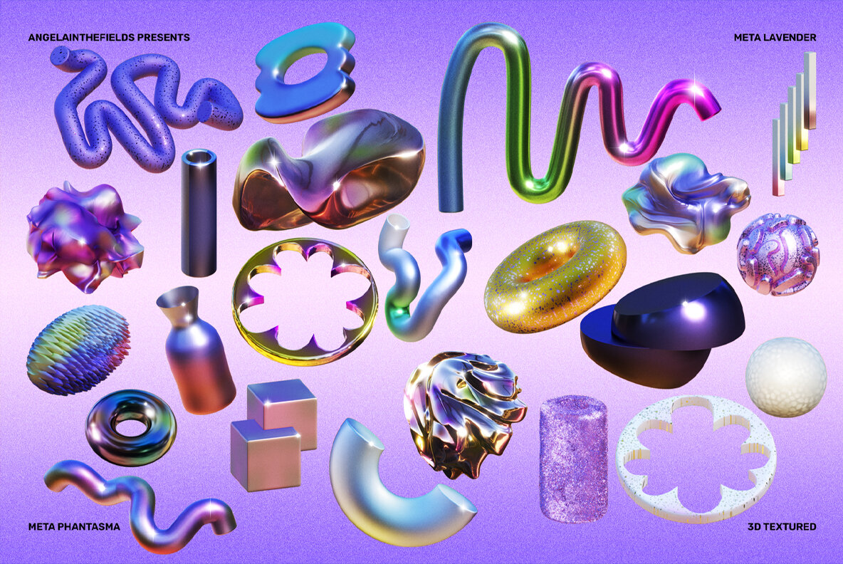 3D Meta Lavender Objects 14