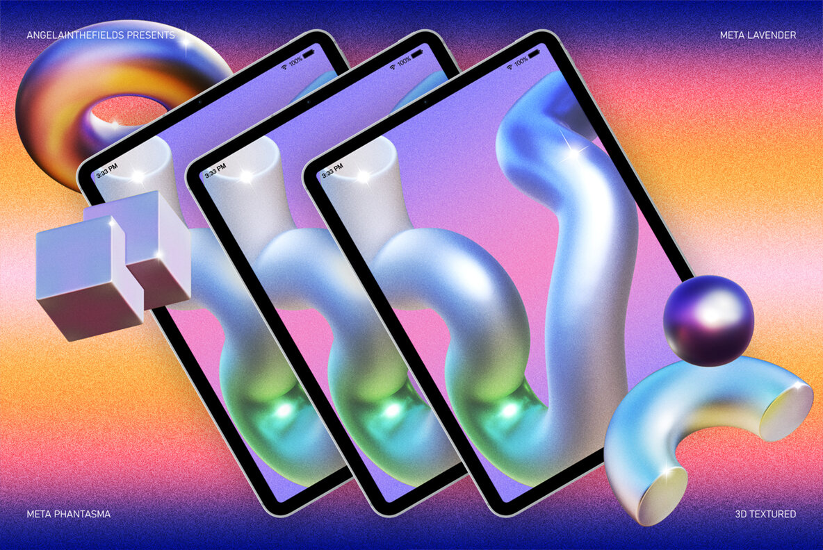 3D Meta Lavender Objects 15