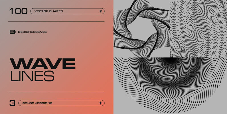 Wave Lines Vector Shapes