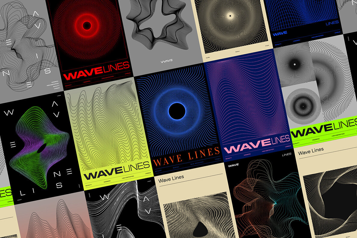Wave Lines Vector Shapes 2