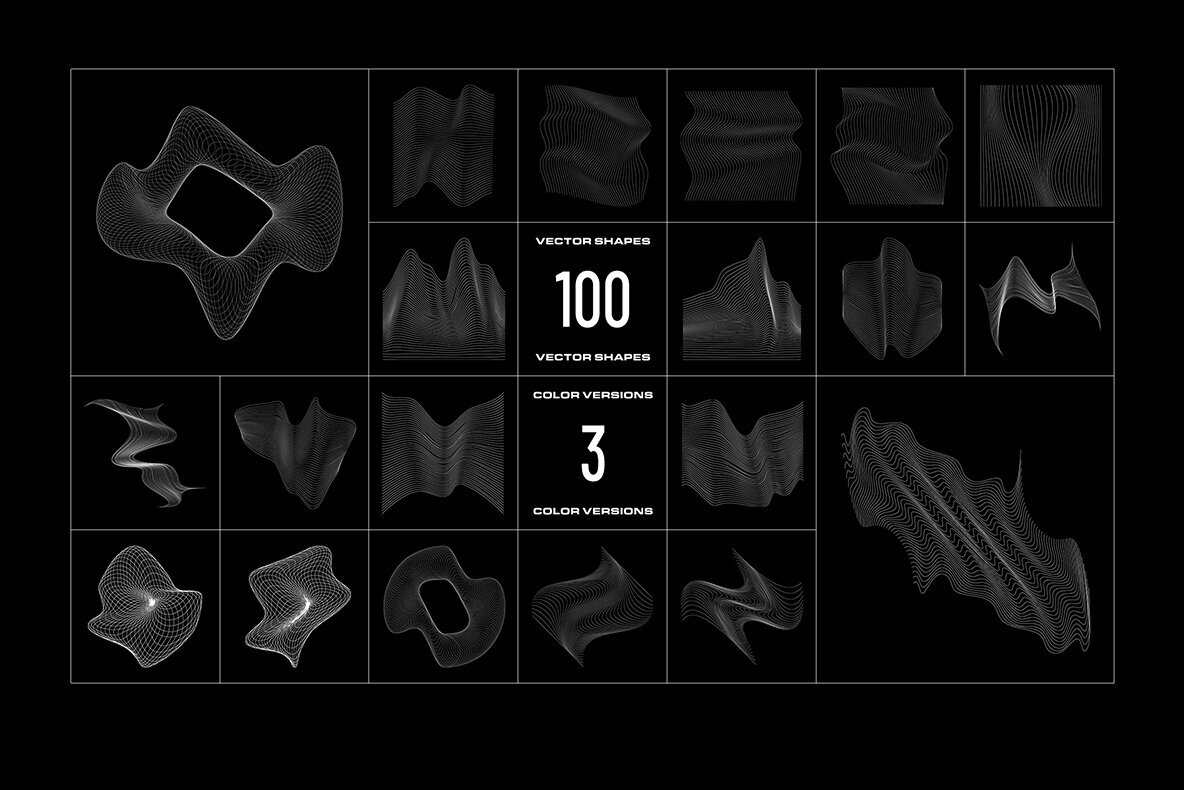 Wave Lines Vector Shapes 3