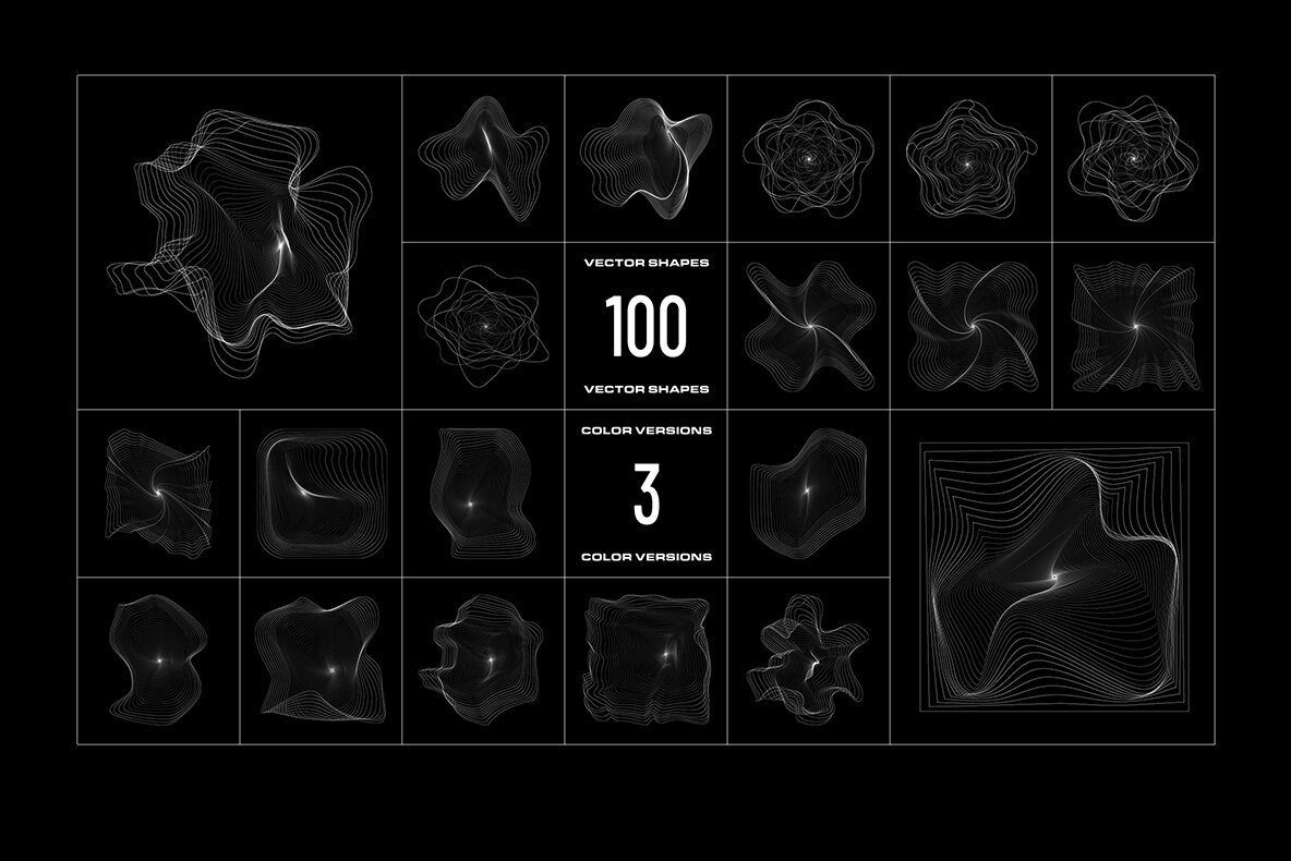 Wave Lines Vector Shapes 9