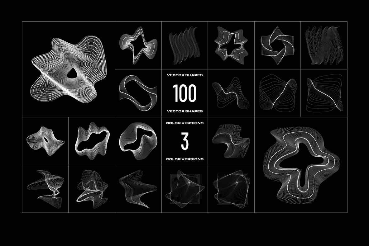 Wave Lines Vector Shapes 11