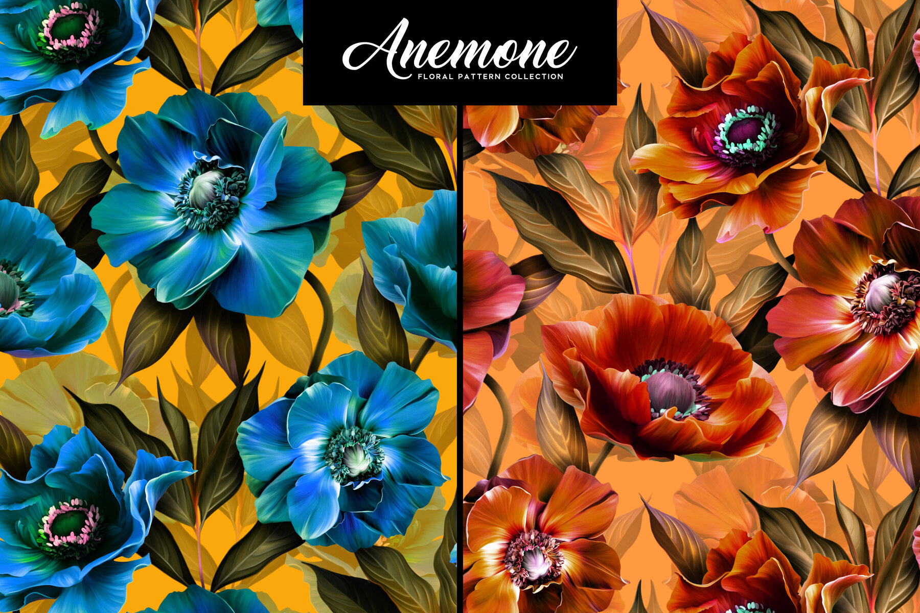 Anemone Floral Pattern Collection 4