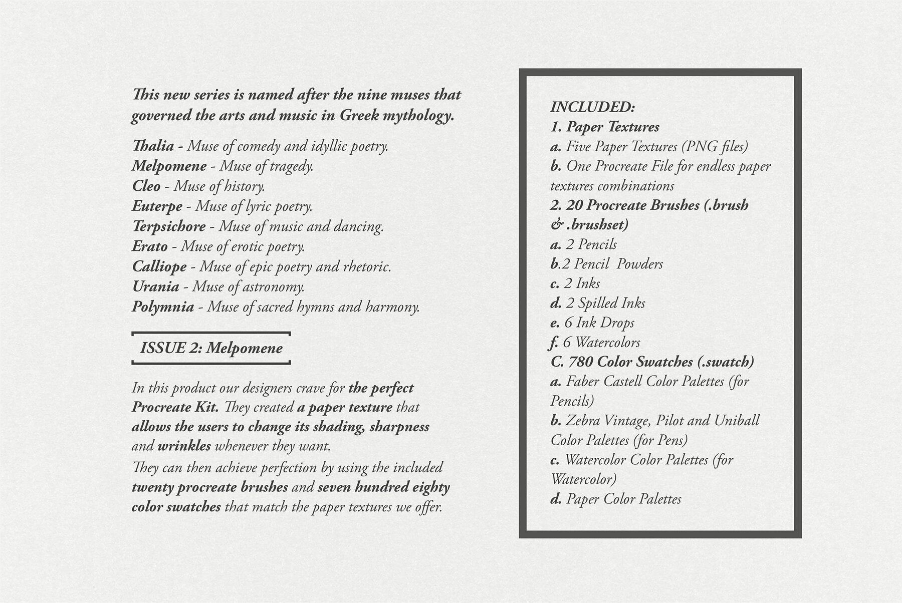 Melpomene Procreate Kit 2