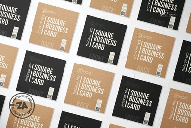 Square Business Card Mockup No  2