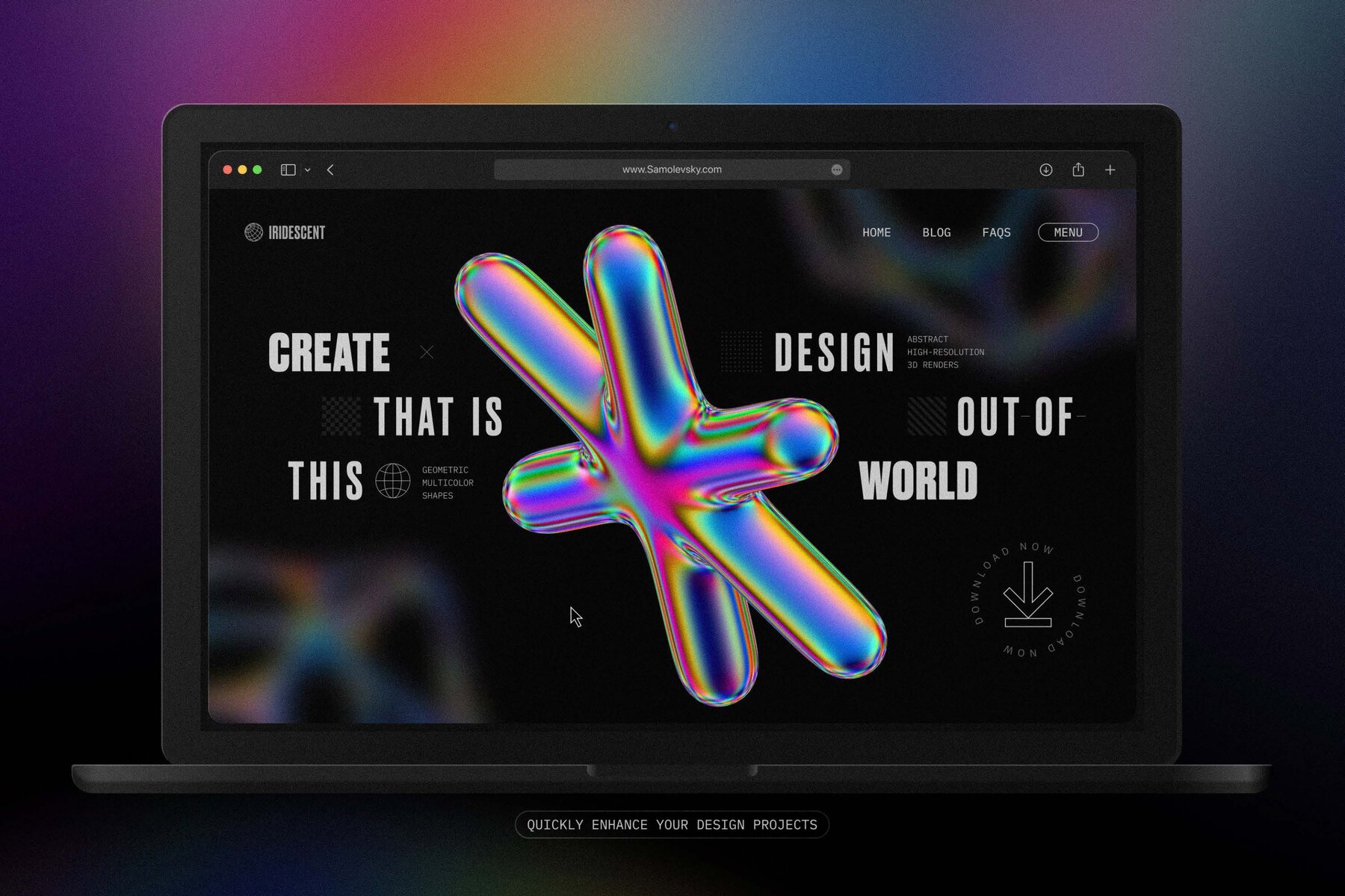 120 Iridescent geometric 3D shapes pack Vol 3 4