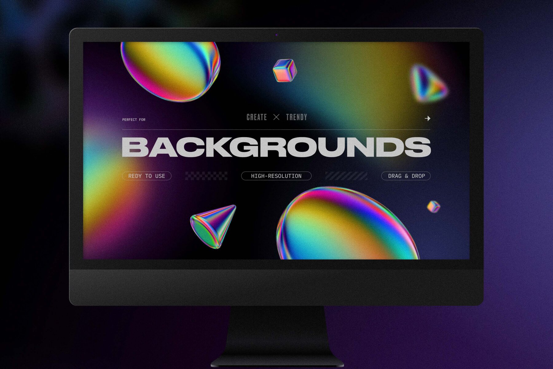 120 Iridescent geometric 3D shapes pack Vol 3 29