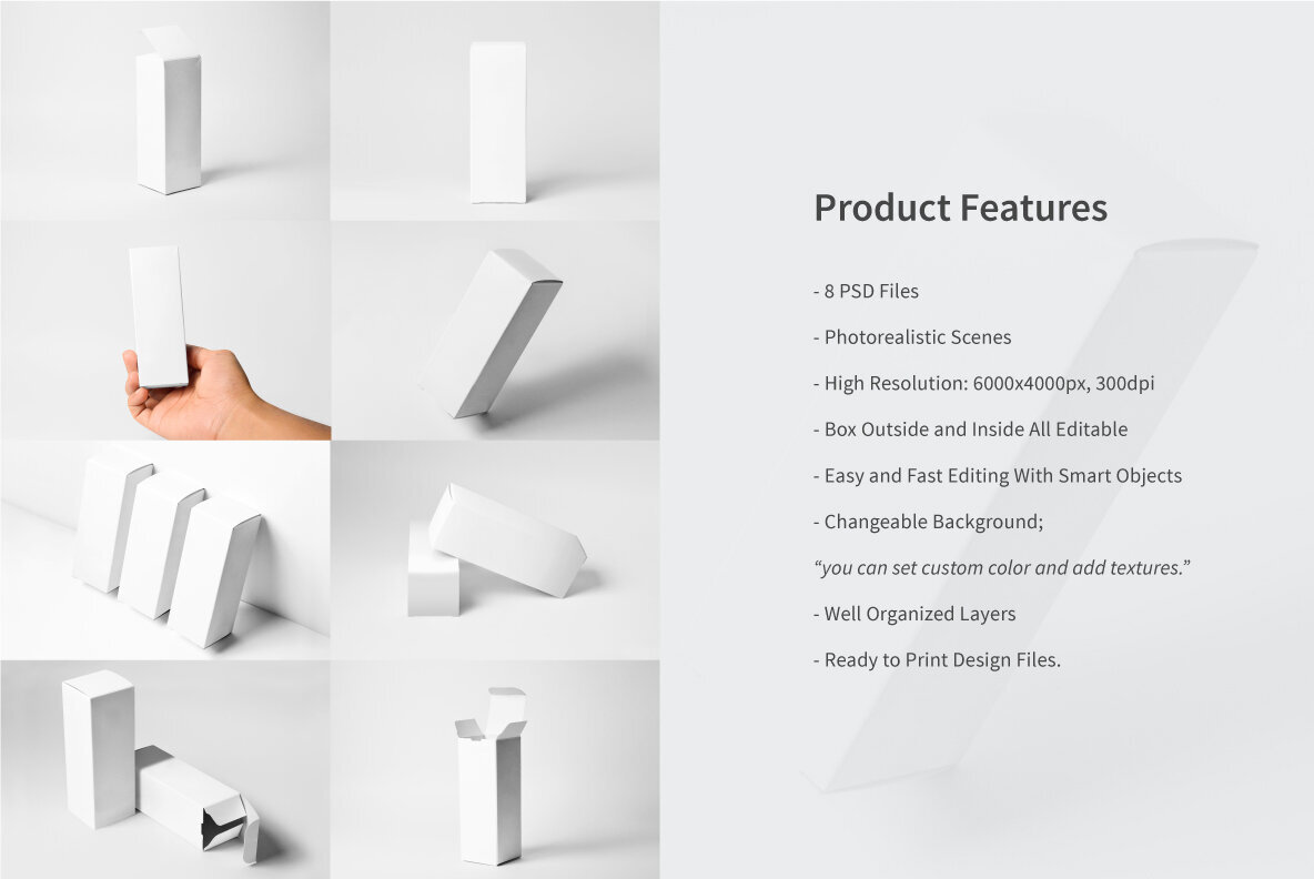 Tall Box Mockup Set 2