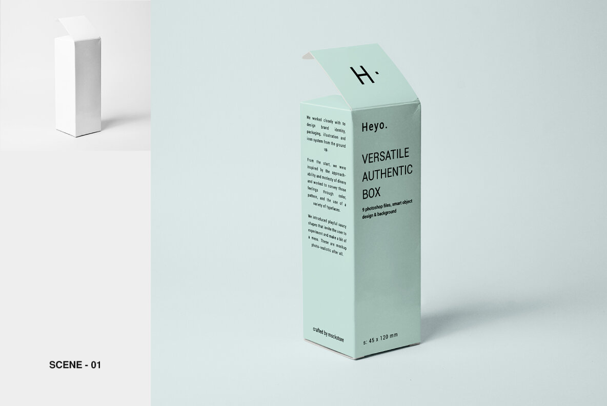 Tall Box Mockup Set 4