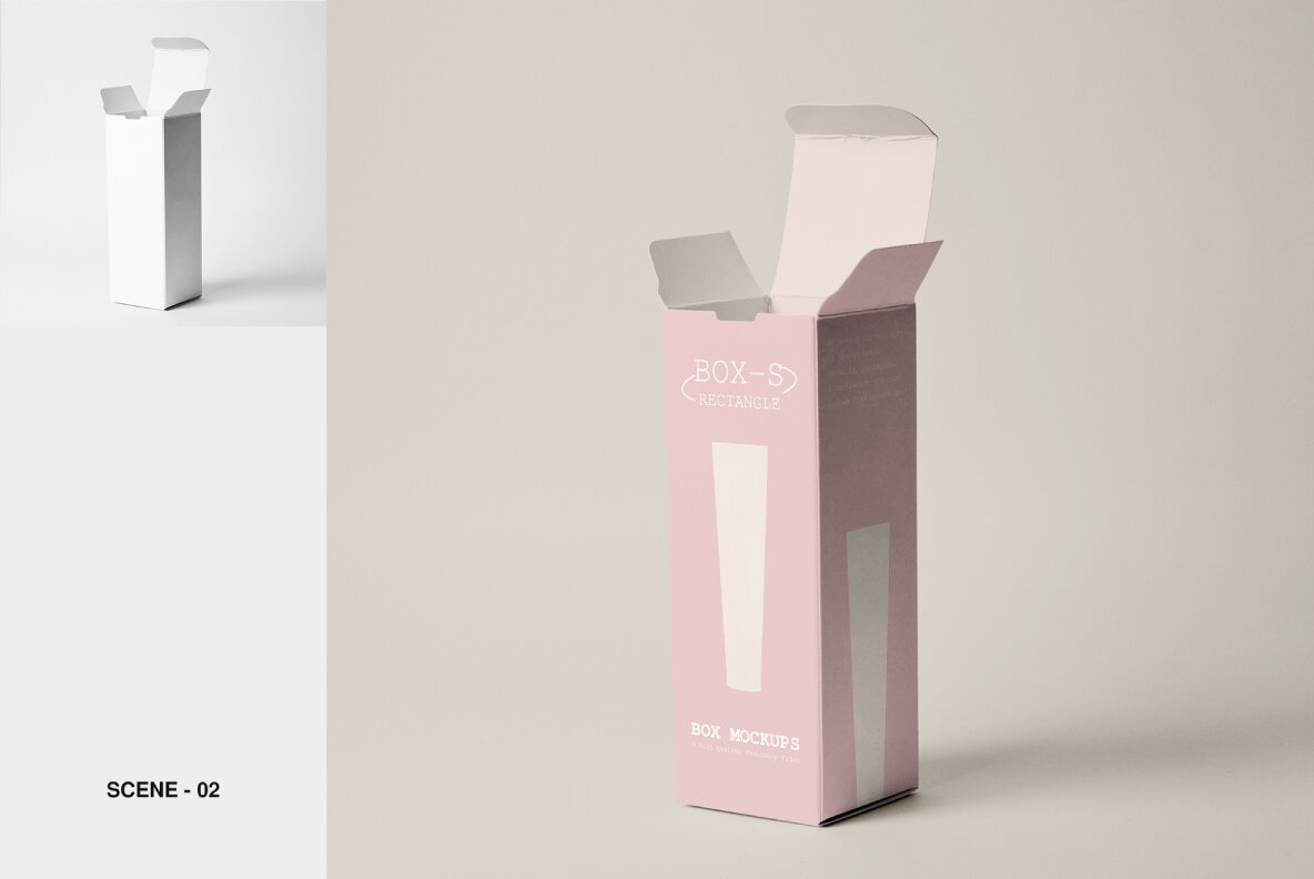 Tall Box Mockup Set 5