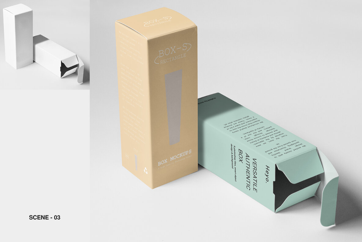 Tall Box Mockup Set 6