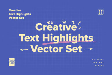 Creative Text Highlights Vector Set