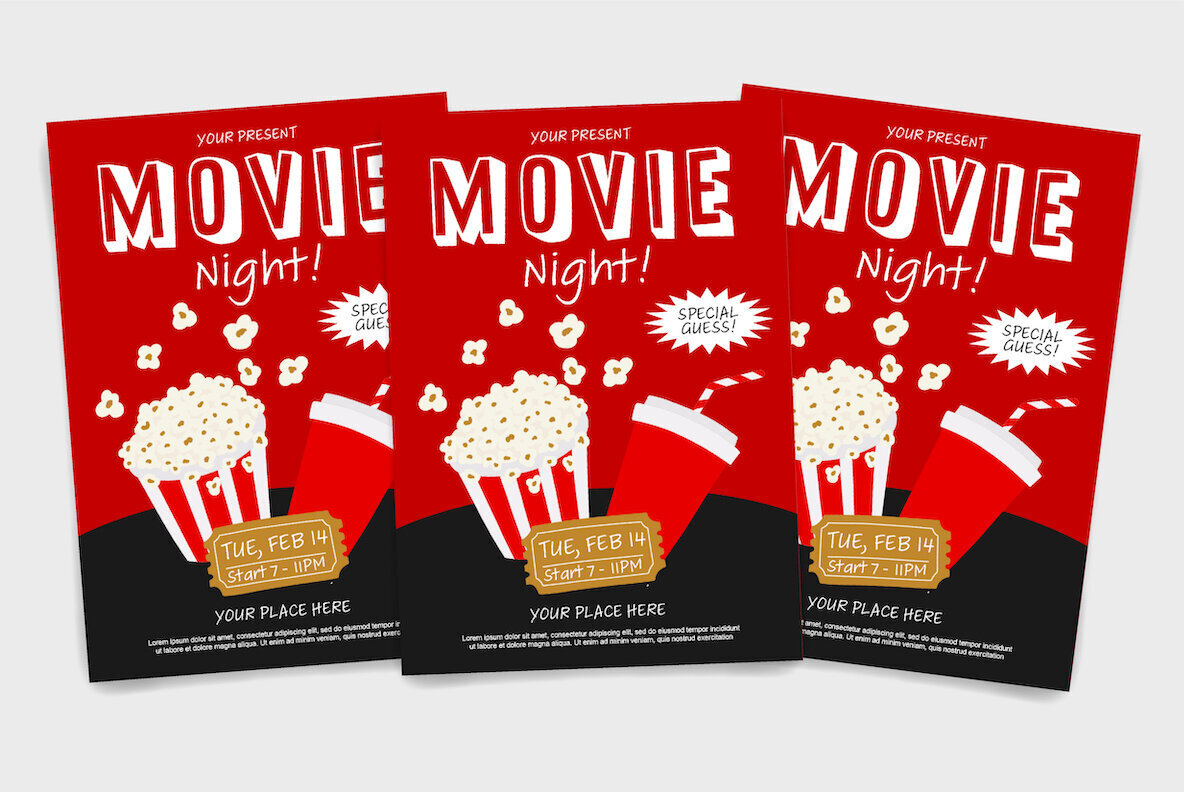 Movie Night Flyer Template 2