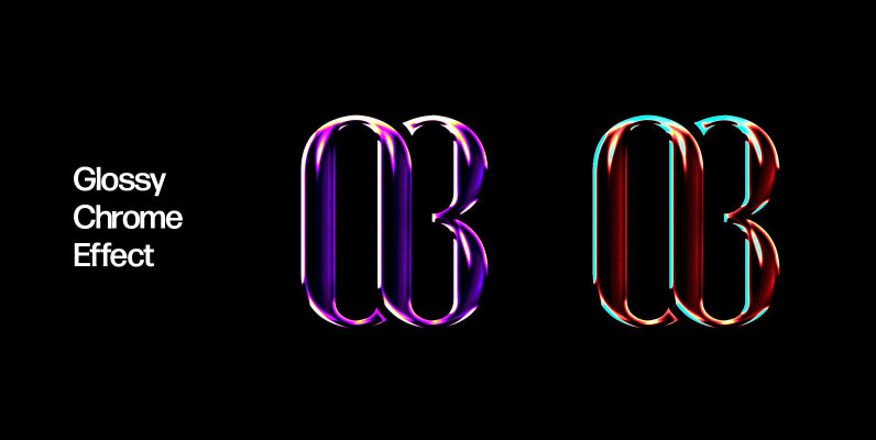 Glossy Chrome Text Effect