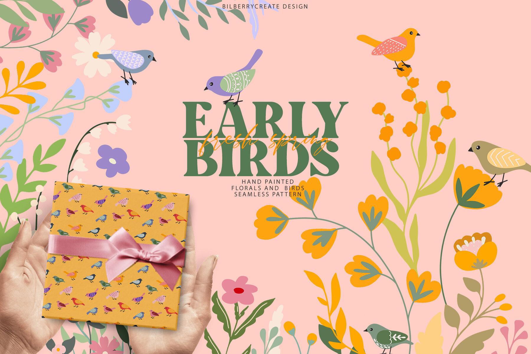 Early birds spring art set 1
