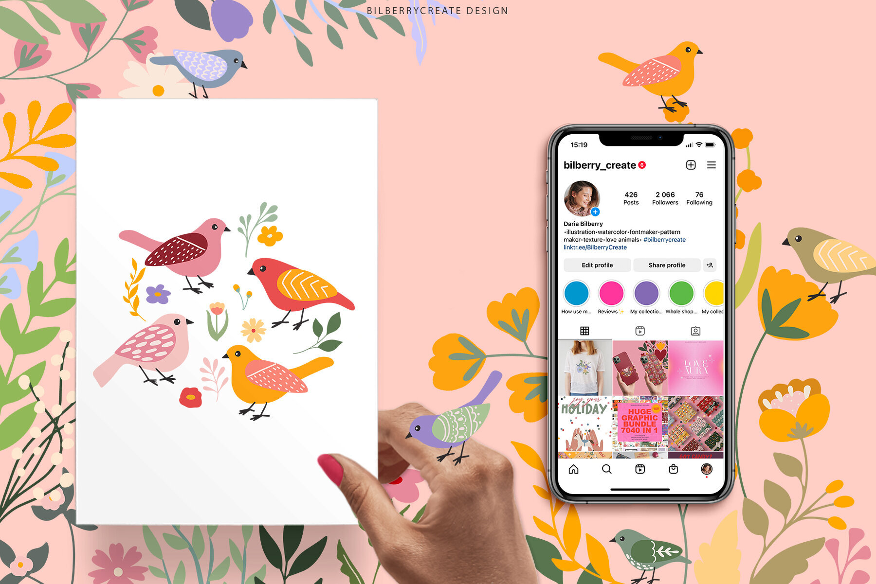 Early birds spring art set 3