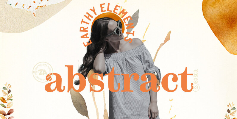 Abstract Earthy Watercolor Elements