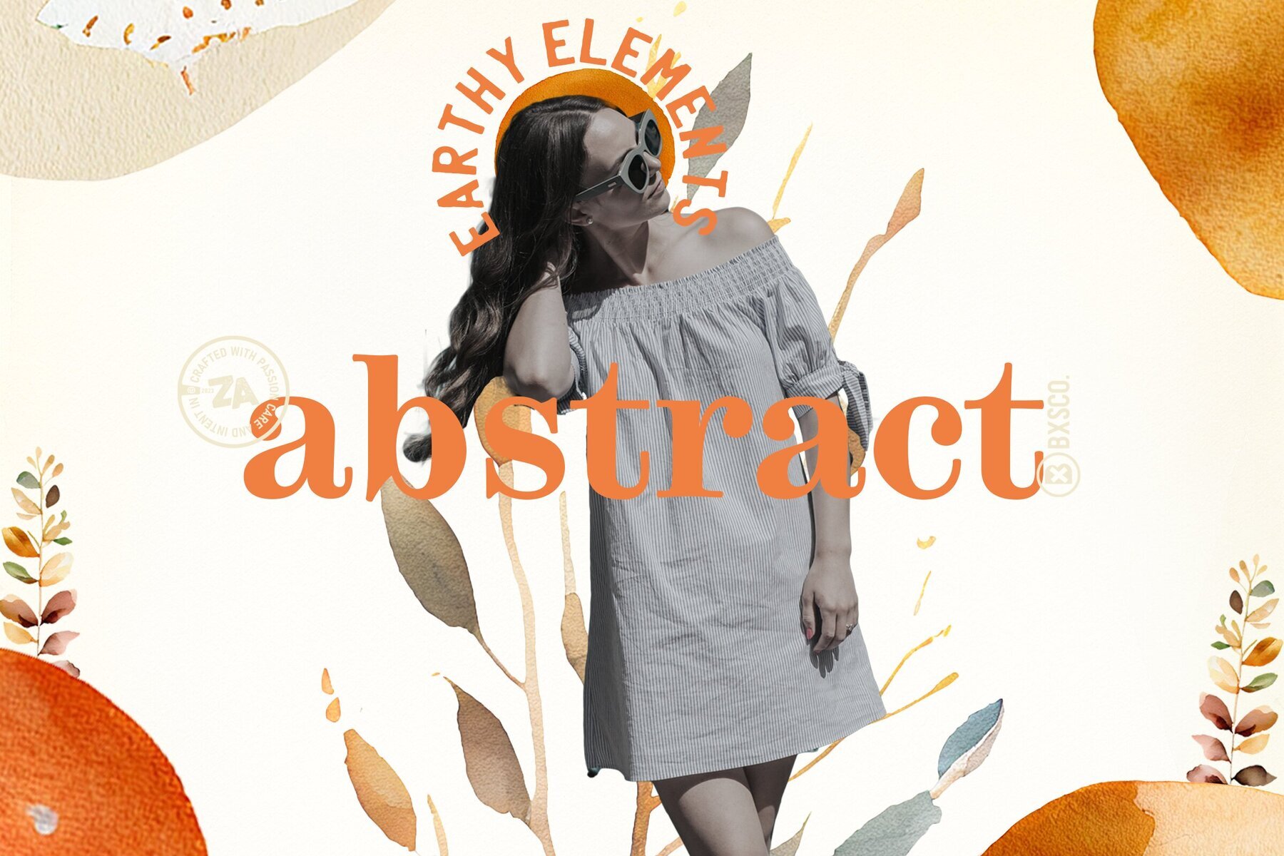 Abstract Earthy Watercolor Elements 1