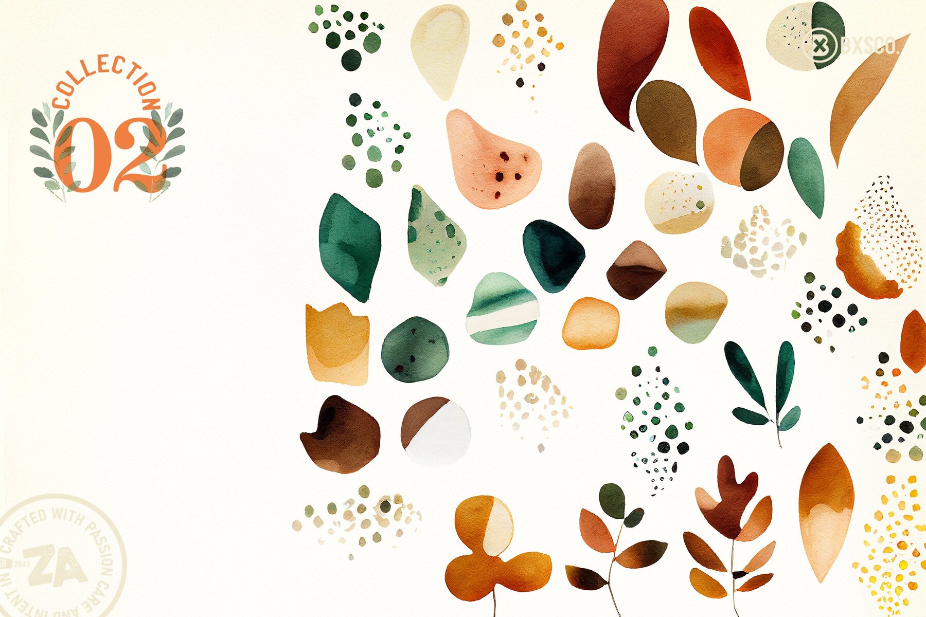 Abstract Earthy Watercolor Elements 4