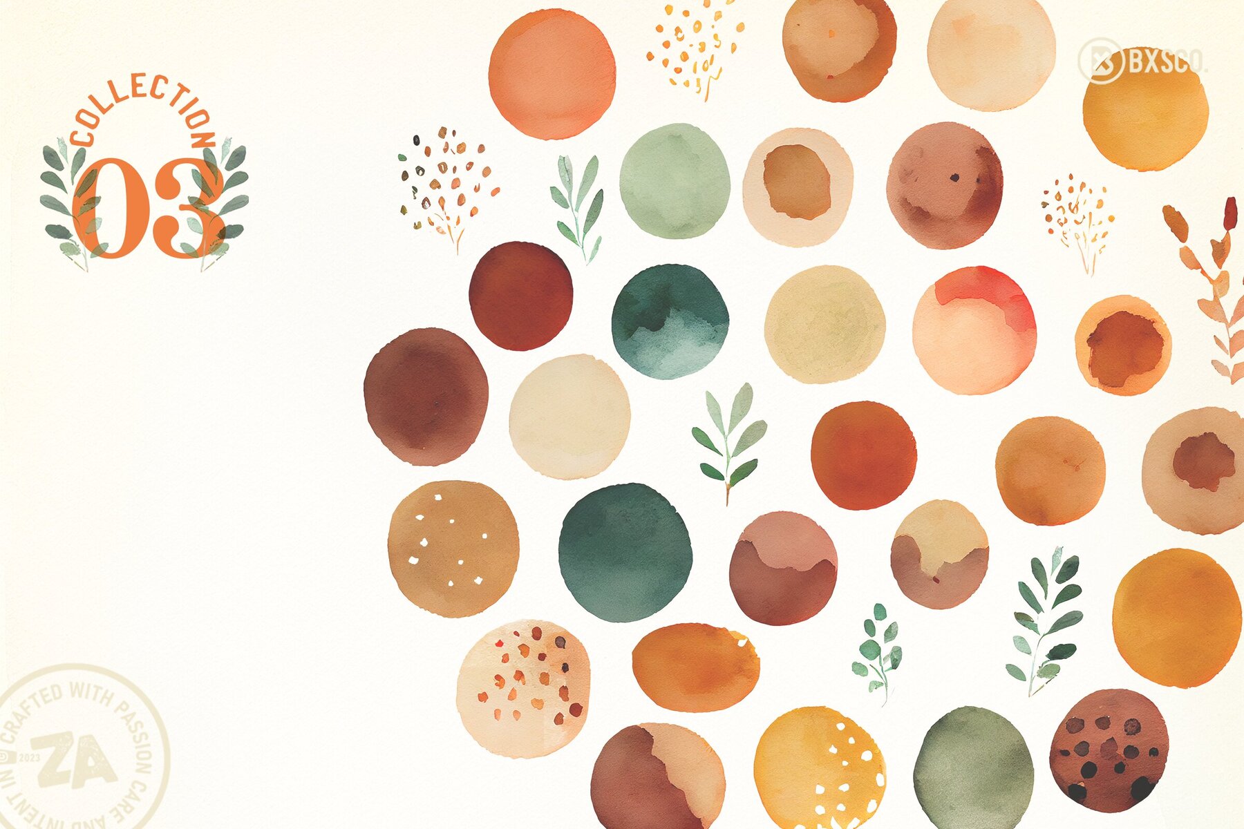 Abstract Earthy Watercolor Elements 5