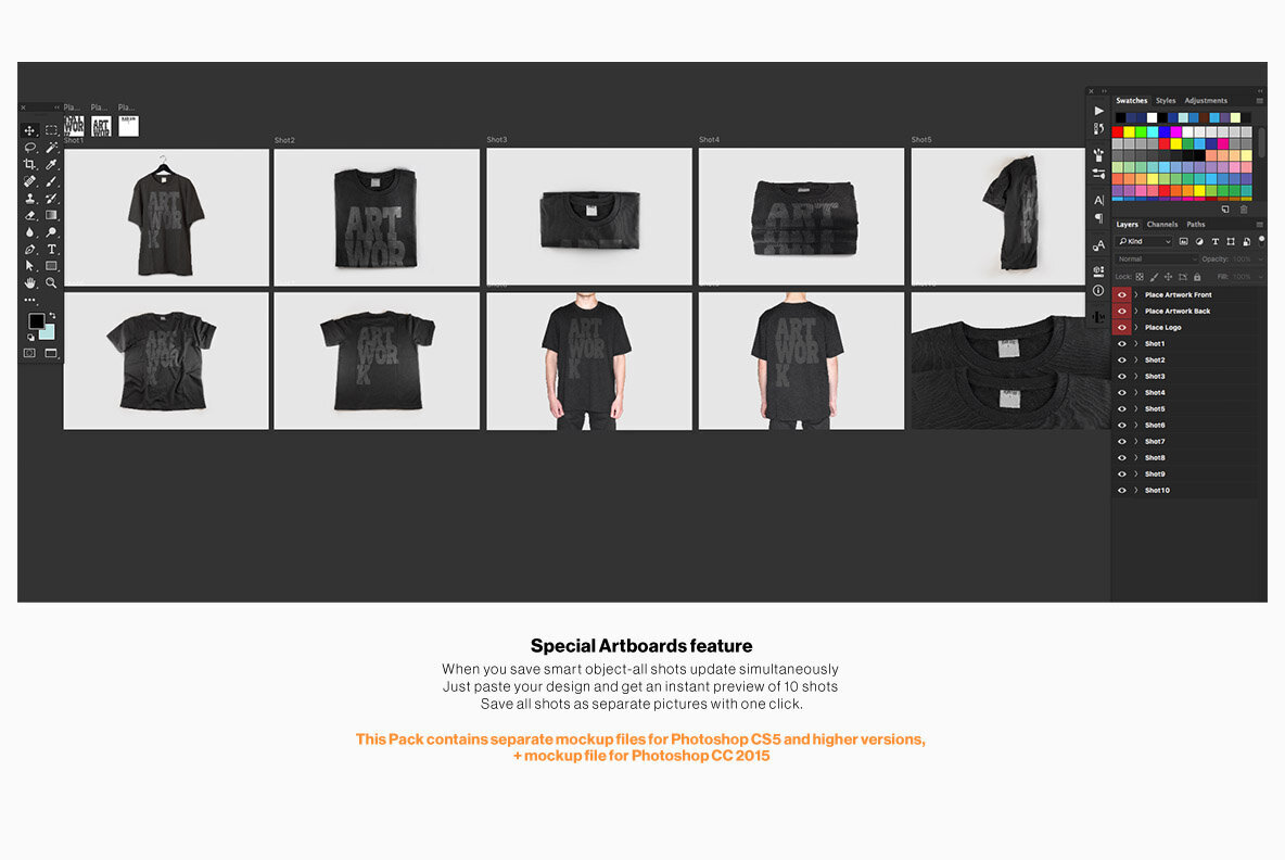 Black T Shirt Mockup Pack 3