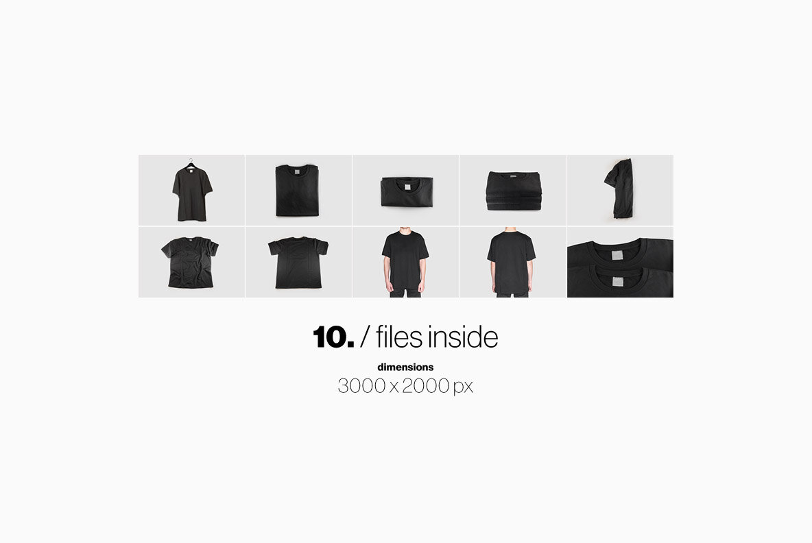Black T Shirt Mockup Pack 8