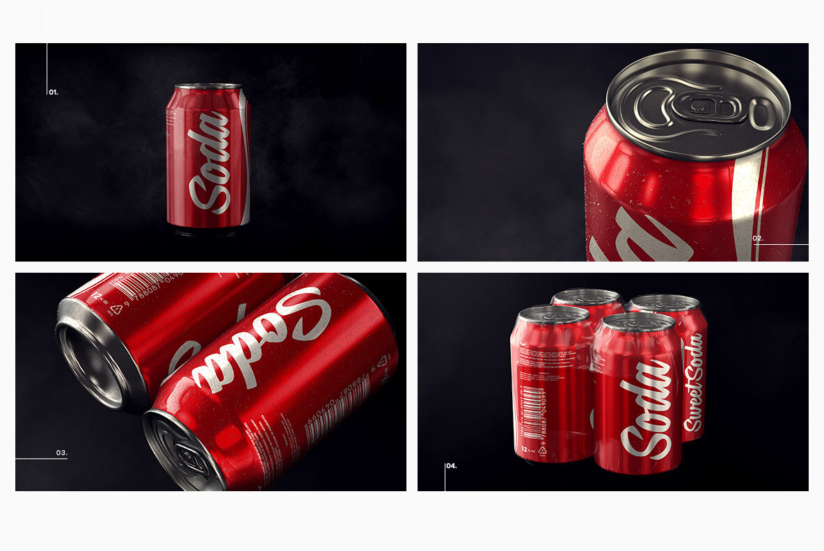 Aluminum Soda Can Mockup 4