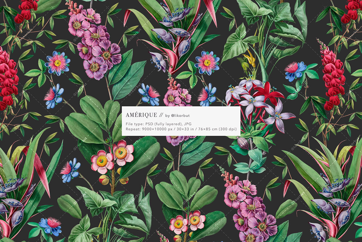 Elegant Botanical Pattern   Flowers 5