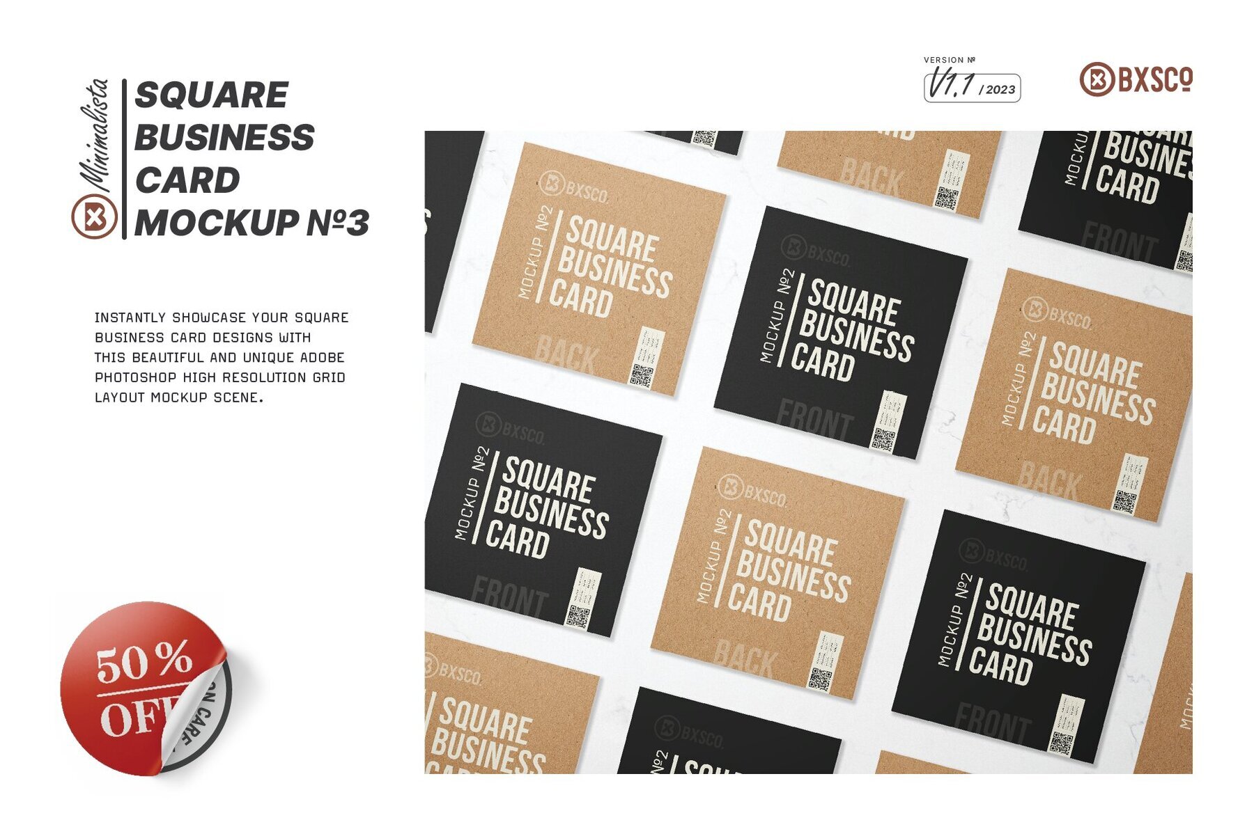 Square Business Card Mockup No  3 3